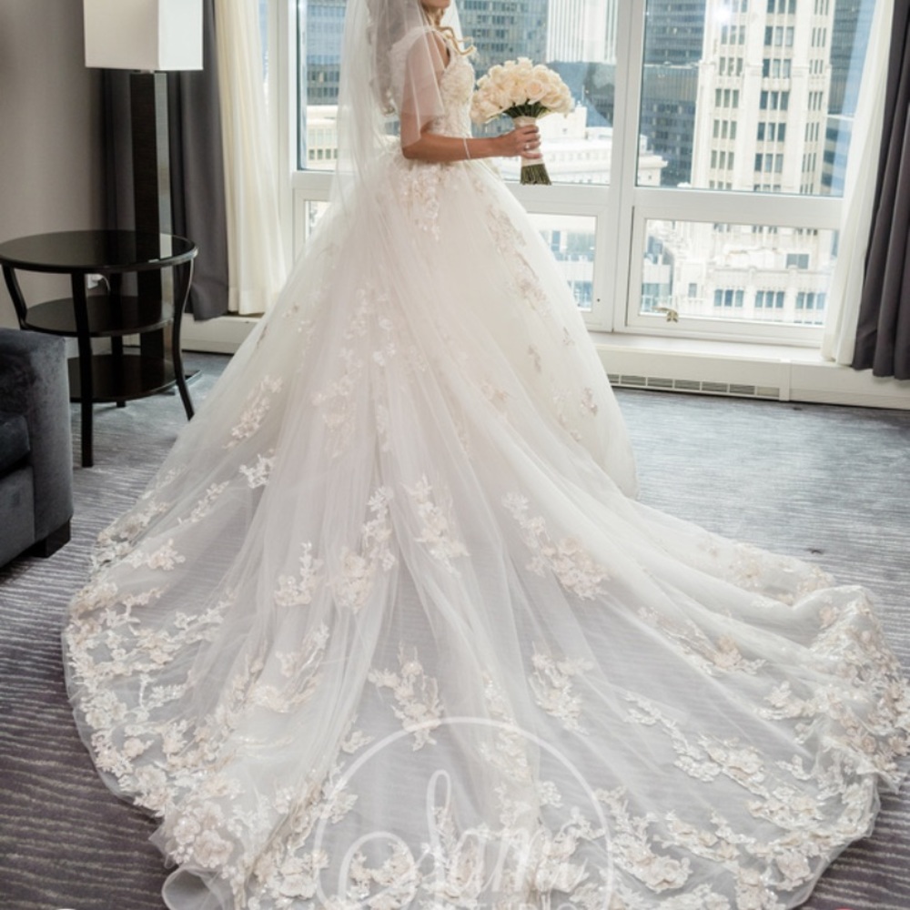 Demetrios wedding dress white princess ball gown